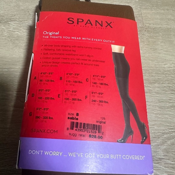 SPANX Chocolate Tight-End Tights Brown Size B - Picture 5 of 6